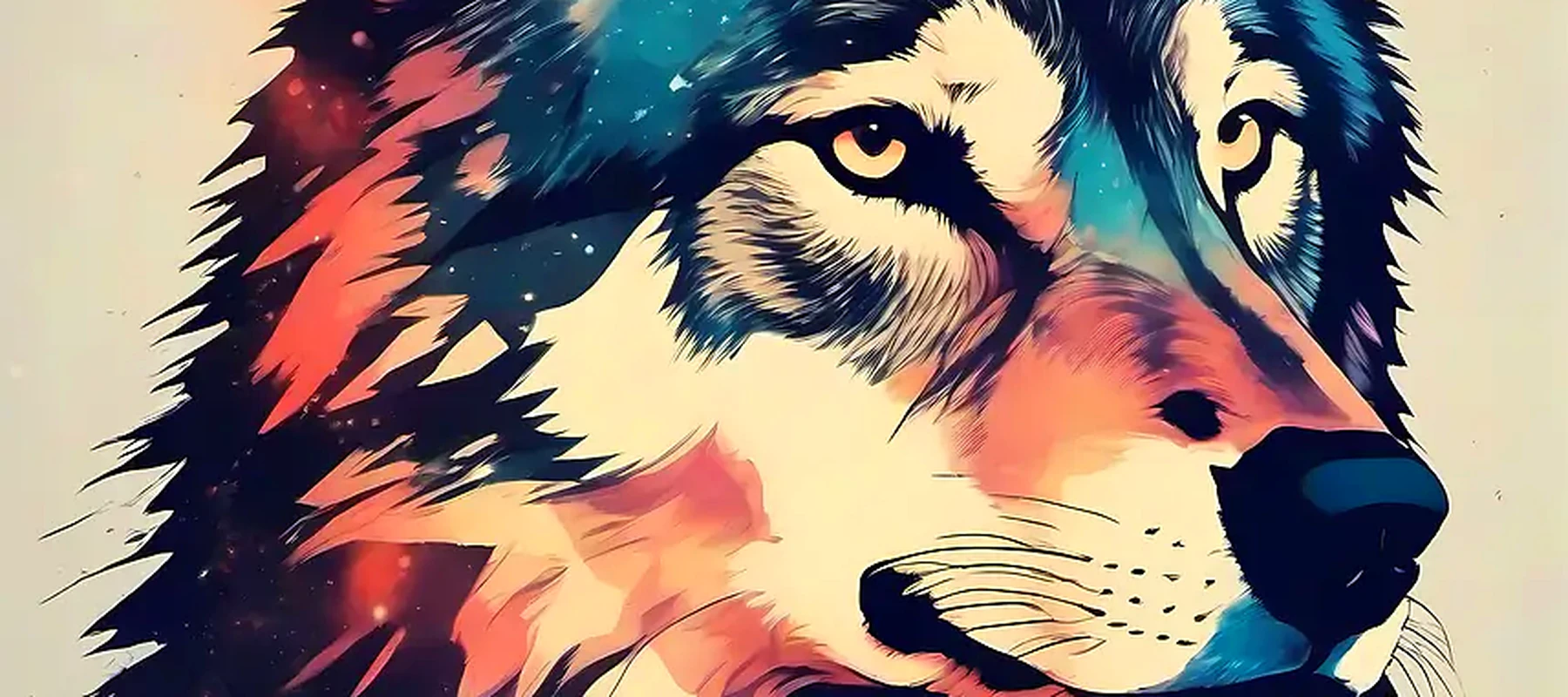 Wolf RGB Desk Mat full-width design preview
