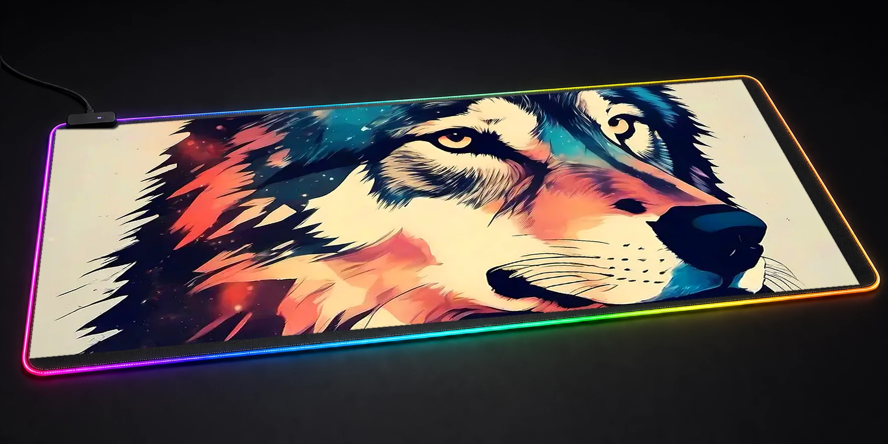 Wolf RGB Desk Mat RGB desk mat